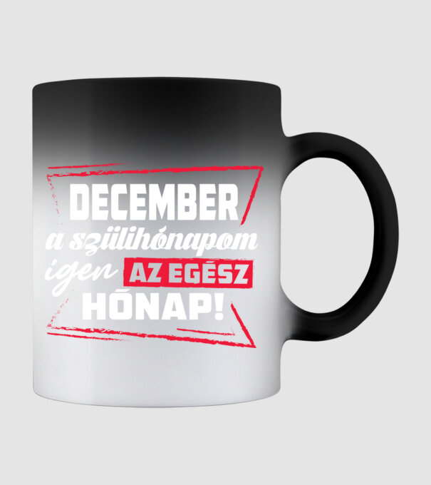 Szülihónapom December minta fekete pólón