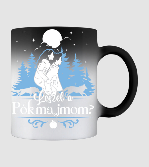 Twilight pókmajom páros minta fekete pólón