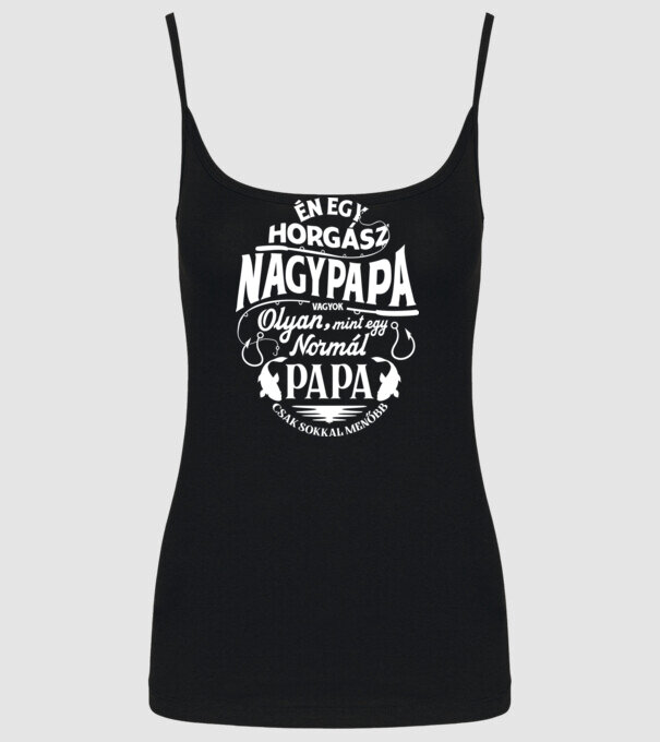 Horgász Nagypapa új minta fekete pólón
