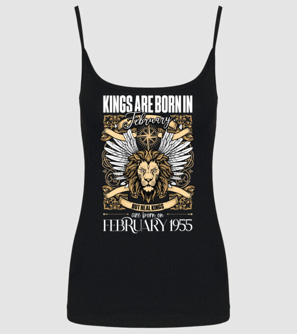 KINGS ARE BORN 1955 - FEBRUÁR minta fekete pólón