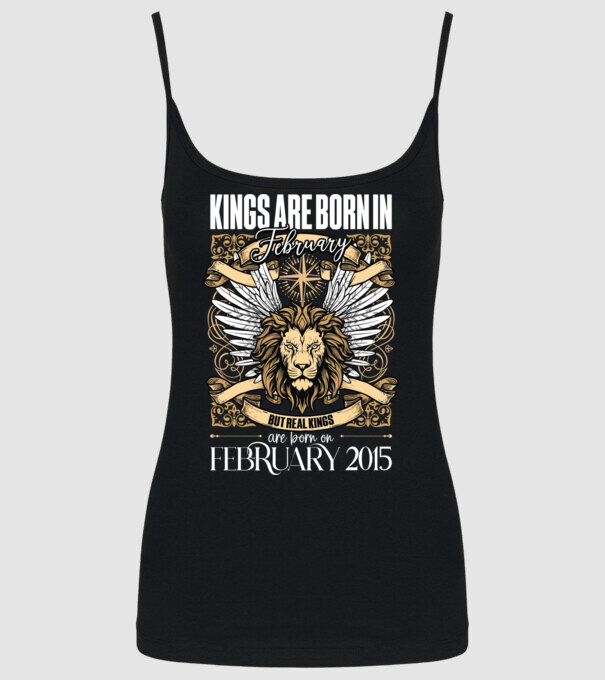 KINGS ARE BORN 2015 - FEBRUÁR minta fekete pólón