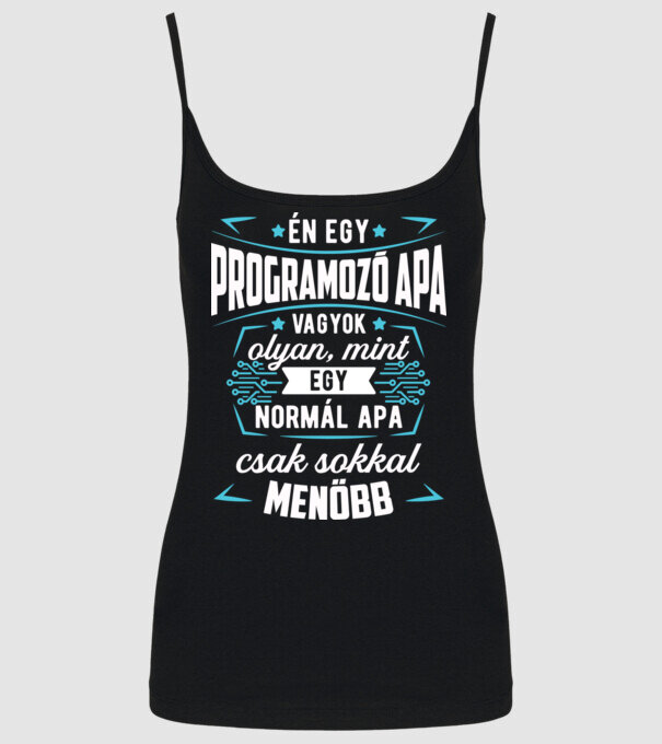 Menő Programozó apa minta fekete pólón
