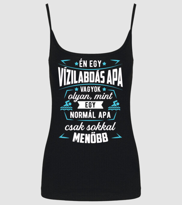 Menő Vízilabdás apa minta fekete pólón