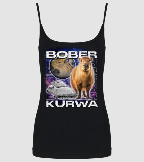 NEMBóber Kurwa_capybara minta fekete pólón