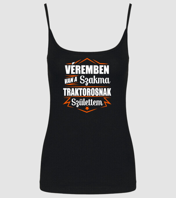 Véremben van a szakma Traktoros minta fekete pólón