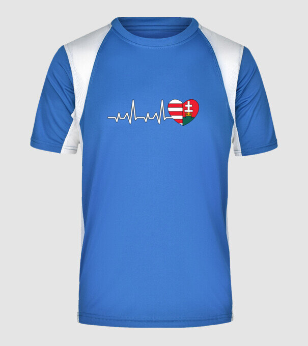 Címer heartbeat minta királykék pólón