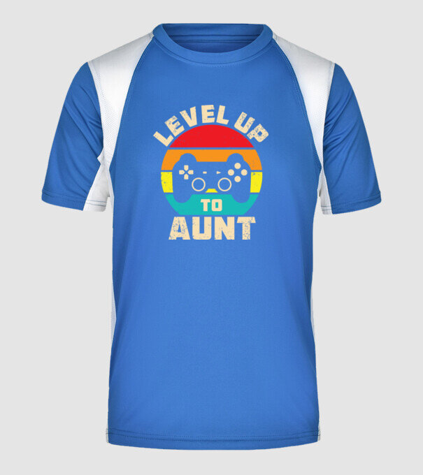 Level Up Aunt minta királykék pólón