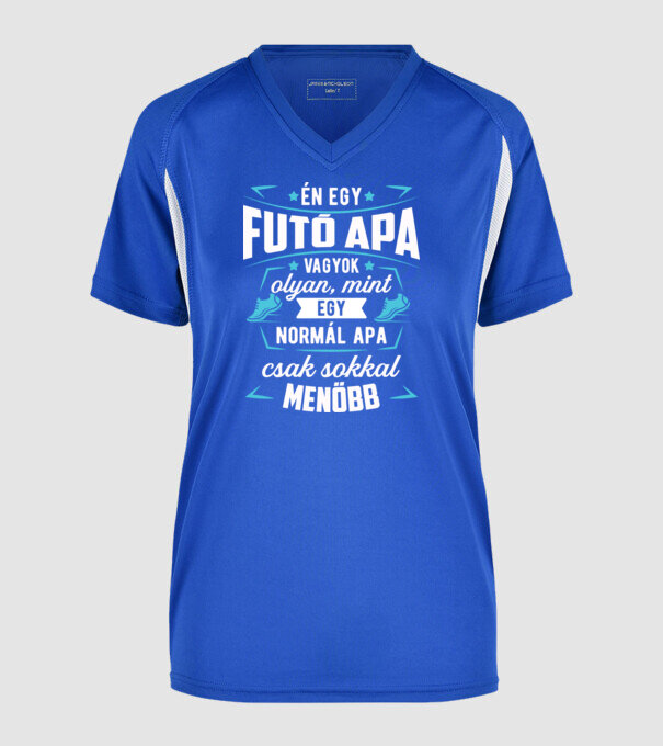Menő Futó apa minta királykék pólón