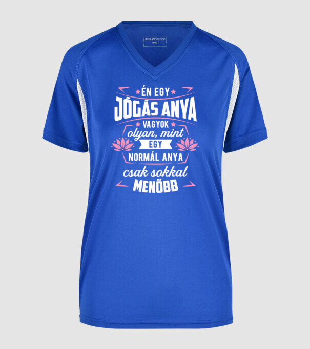 Menő Jógás anya minta királykék pólón