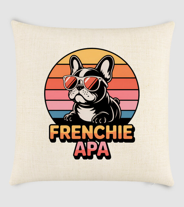 Frenchie Apa minta homokszín pólón