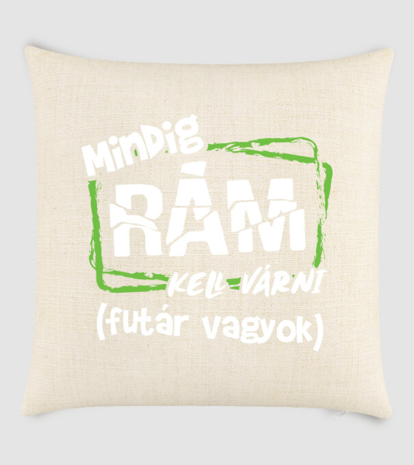 Mindig rám kell várni minta homokszín pólón