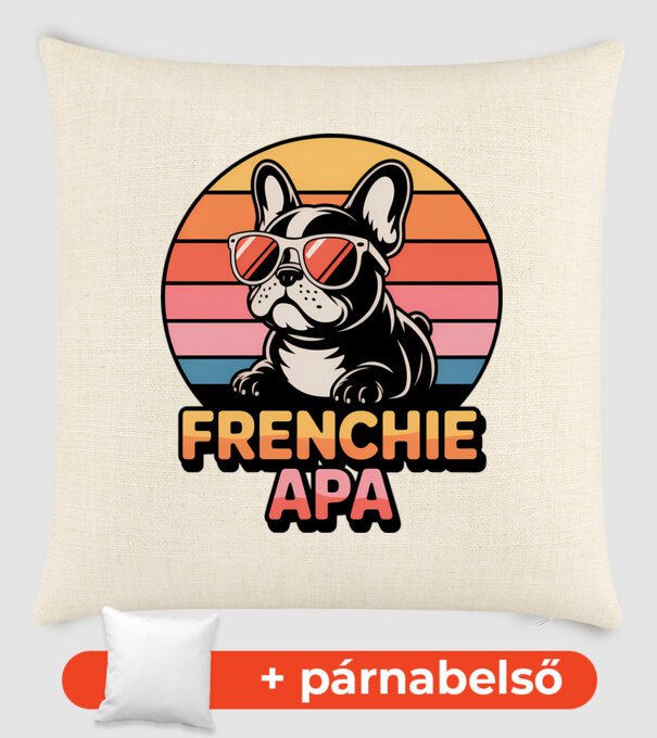 Frenchie Apa minta homokszín pólón