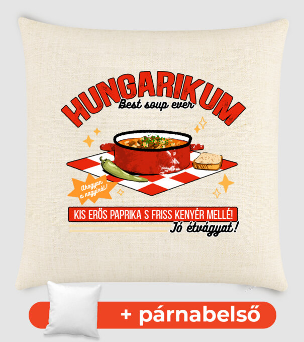 Gulyás leves Hungarikum minta homokszín pólón