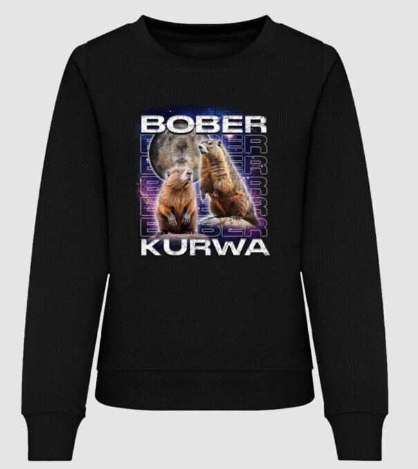 Bóber Kurwa universe minta fekete pólón