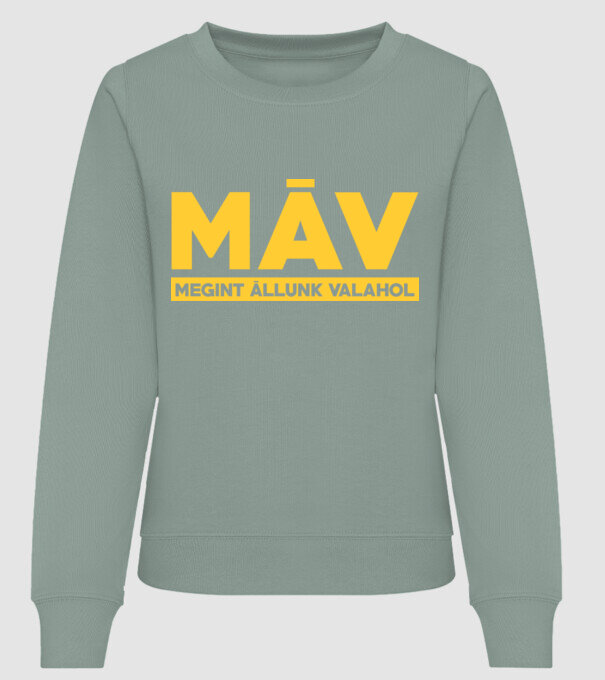 MÁV már megit állunk valahol minta dusty green pólón