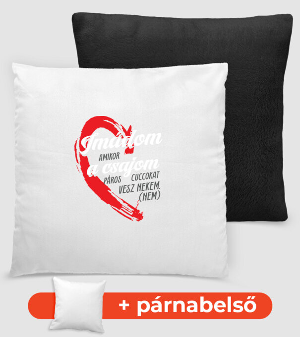 Imádom a csajom minta fekete pólón
