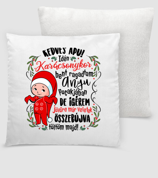 Baba a pocakban karácsony minta fehér pólón