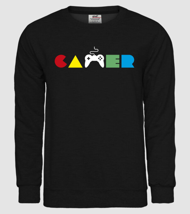 GAMER minta fekete pólón