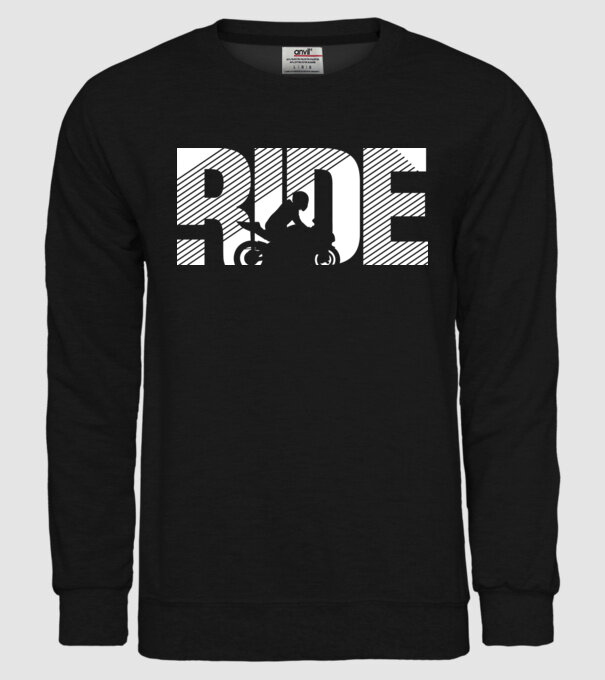 Ride motoros póló minta fekete pólón