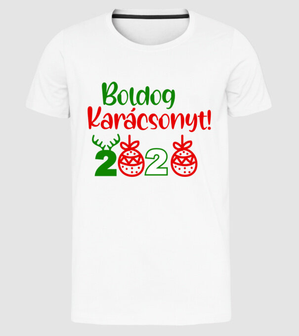 Boldog Karácsonyt minta fehér pólón