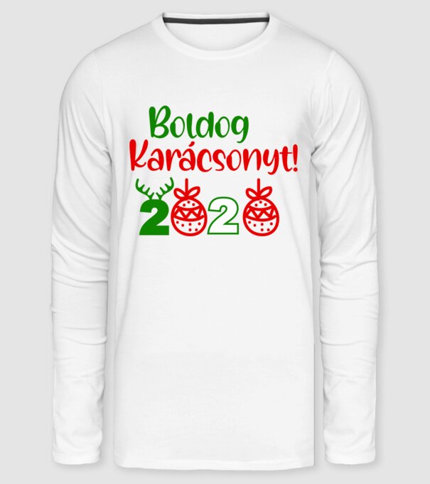 Boldog Karácsonyt minta fehér pólón