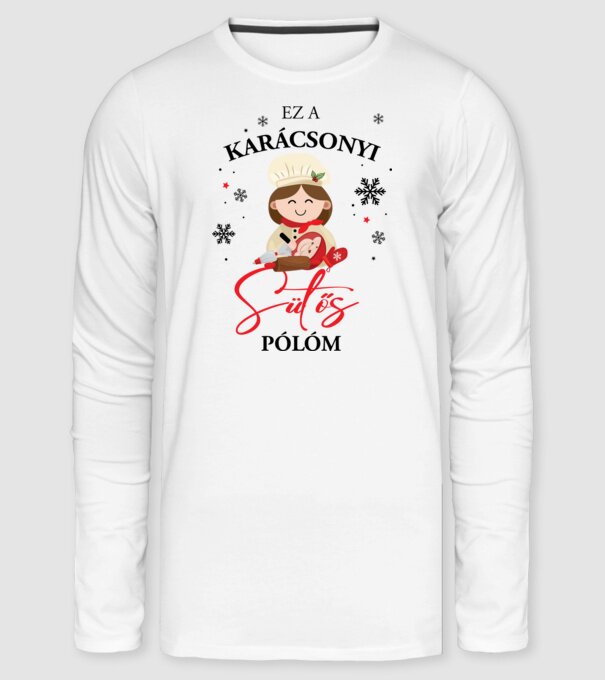 Karácsonyos sütős póló minta fehér pólón