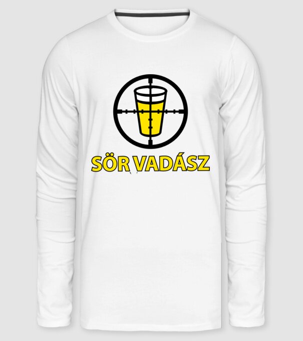 Sörvadász minta fehér pólón