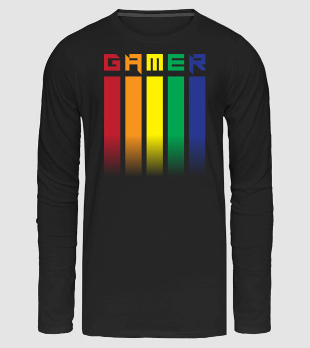 Gamer minta fekete pólón
