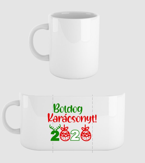 Boldog Karácsonyt minta fehér pólón