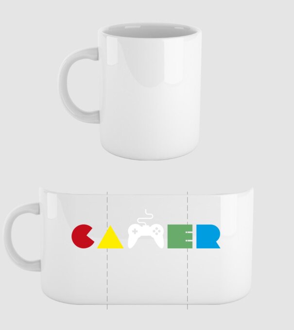 GAMER minta fehér pólón