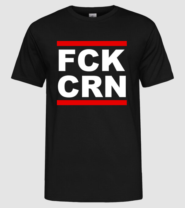 FCK CRN minta fekete pólón