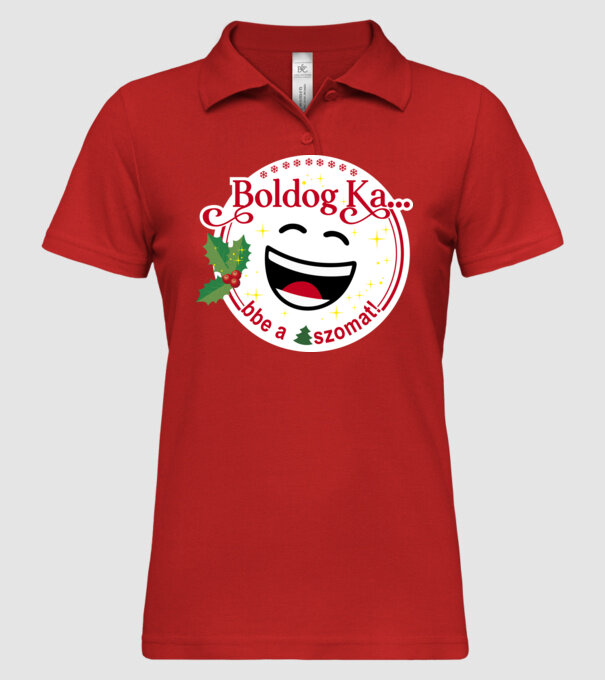 Boldog kabbe  minta piros pólón