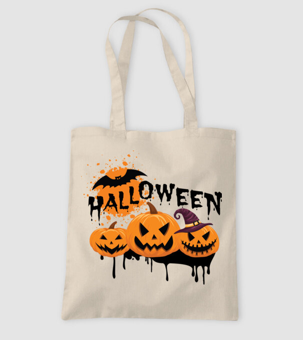 Halloween minta homokszín pólón