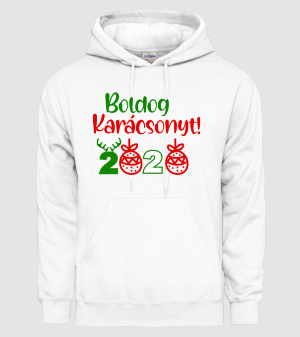 Boldog Karácsonyt minta fehér pólón