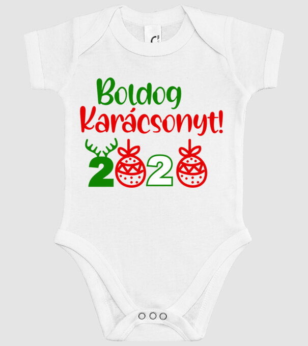 Boldog Karácsonyt minta fehér pólón