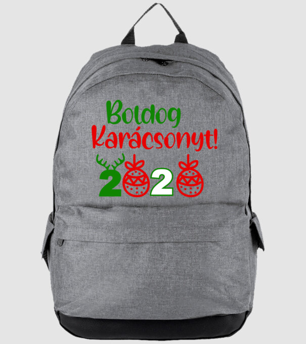 Boldog Karácsonyt minta szürke pólón