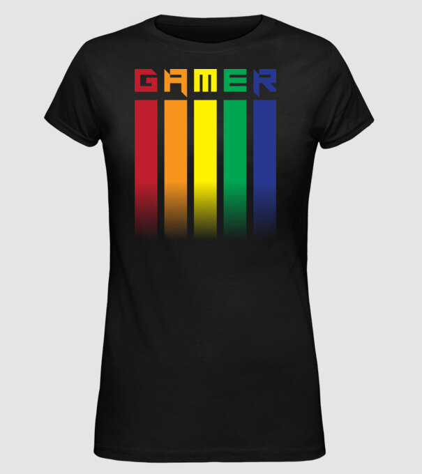 Gamer minta fekete pólón