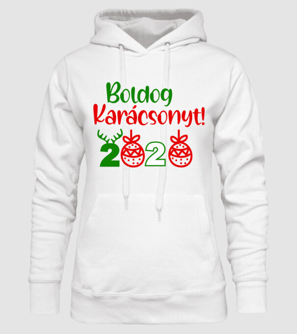 Boldog Karácsonyt minta fehér pólón