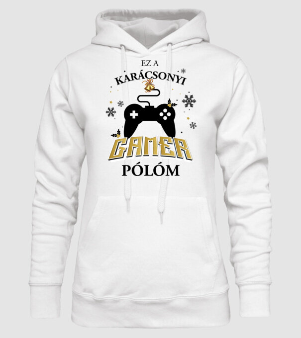 Karácsonyi gamer póló minta fehér pólón