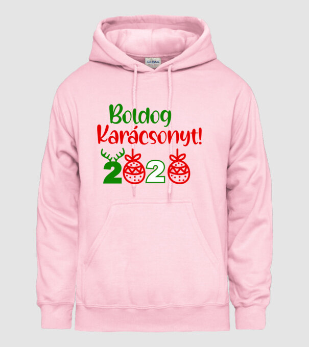 Boldog Karácsonyt minta világos rózsaszín pólón