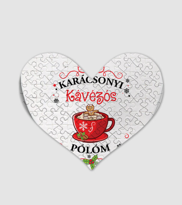 Karácsonyi kávézós póló minta fehér pólón