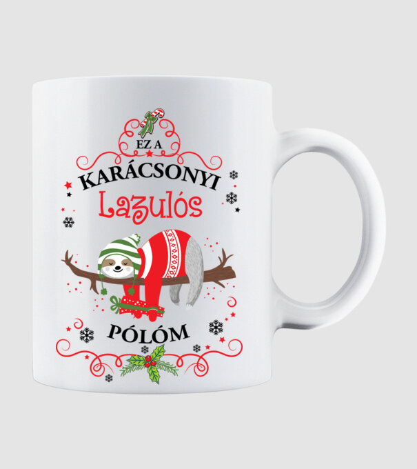 Karácsonyi lazulós póló minta fehér pólón