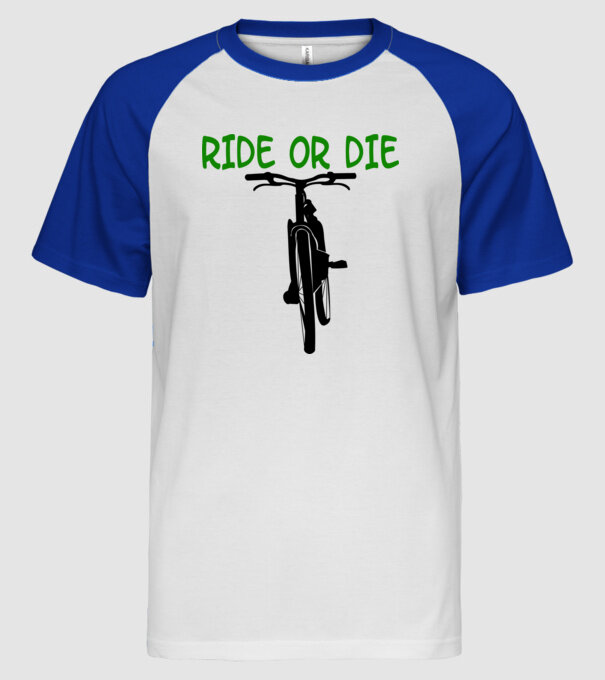 Bicikli Ride or die minta fehér/royal pólón
