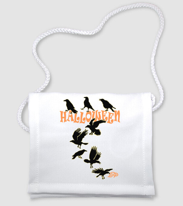 Halloweeni Varjak B minta fehér pólón
