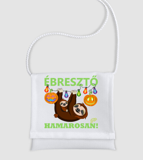 Ébresztő Hamarosan Halloweeni minta fehér pólón
