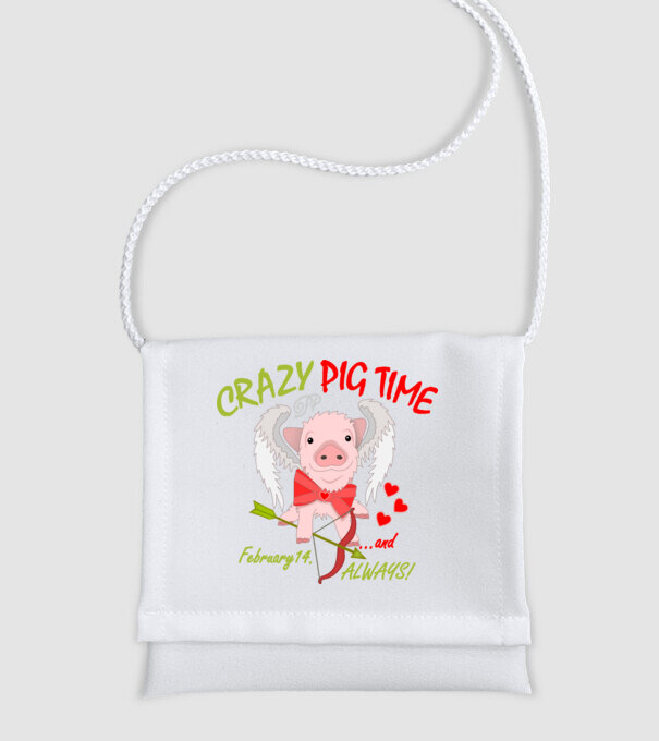 Pig Time minta fehér pólón