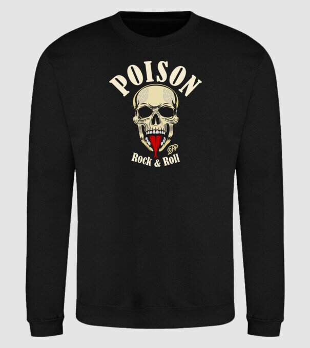 Poison Rock and Roll minta fekete pólón