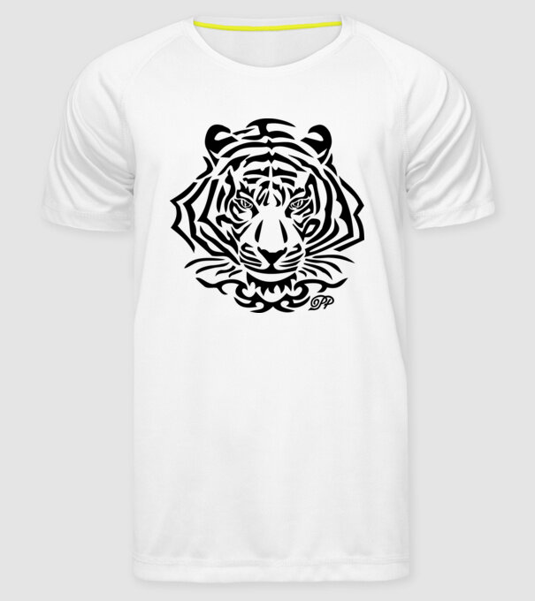 Tribal Tigris minta fehér pólón