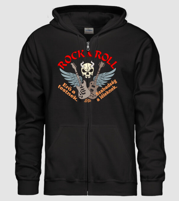 Rock Erő Szabadság minta fekete pólón