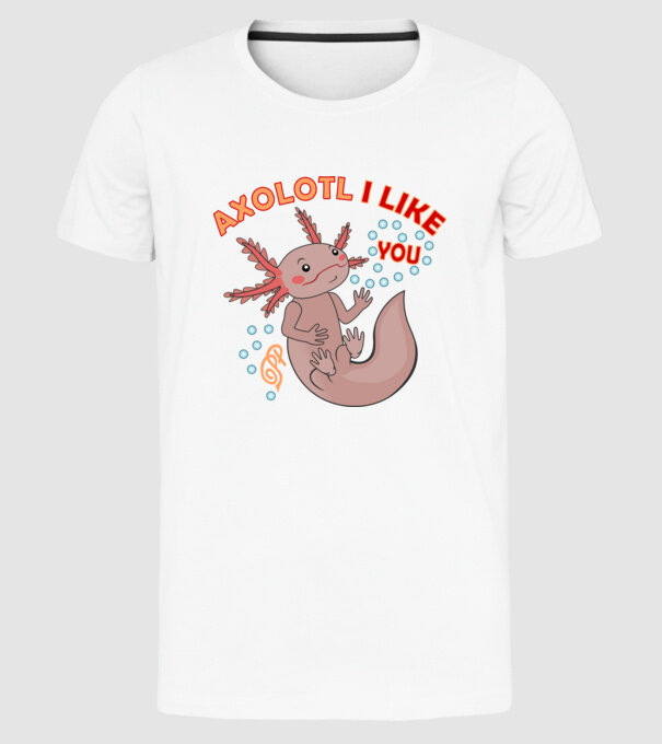 Kedvelt Axolotl minta fehér pólón